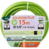 Шланг для поливу Claber Aquaviva Plus 9005, 15 м 5/8" зелёный