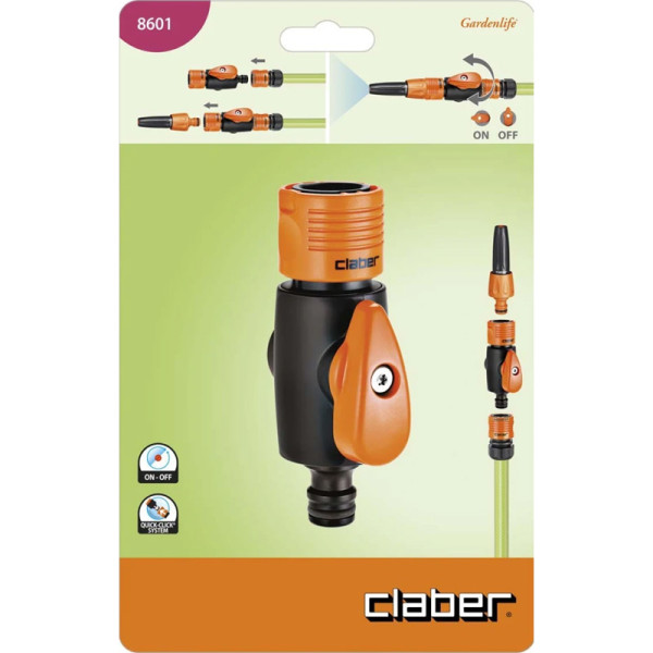 Конектор з краном Claber 8601