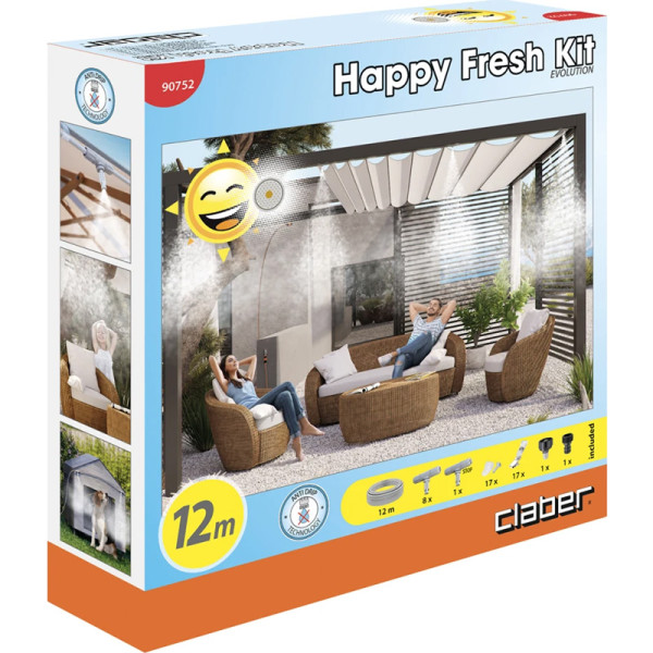 Система охлаждения воздуха микротуманом Claber 90752 HAPPY FRESH EVOLUTION 12 M KIT