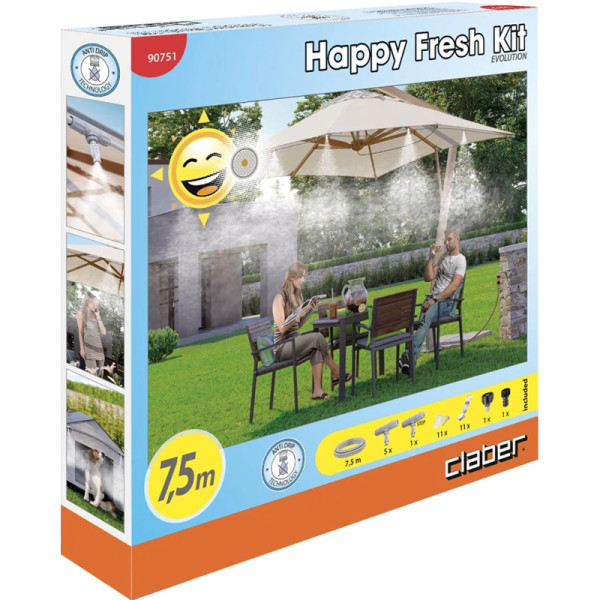 Система охлаждения воздуха микротуманом Claber 90751 HAPPY FRESH EVOLUTION 7,5M KIT