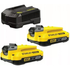 Зарядний пристрій та 2 акумулятора 18В Stanley Fatmax SFMCB12D2