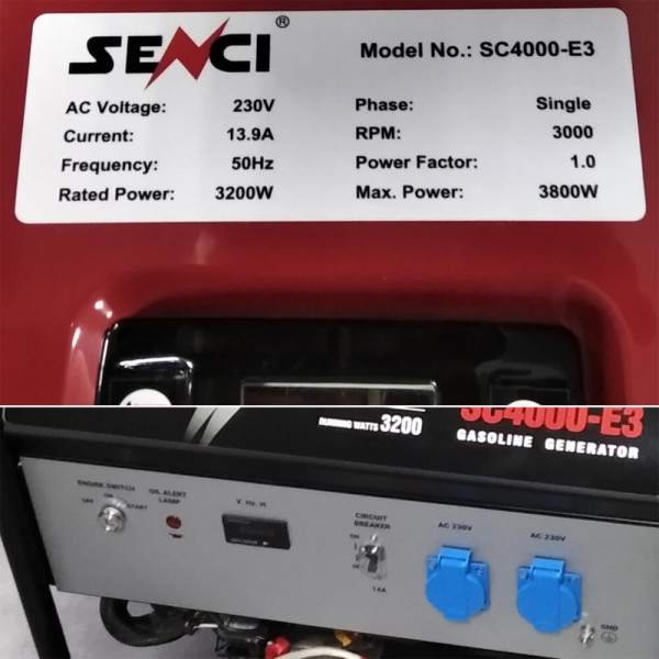 Бензиновий генератор Senci SC4000-E3