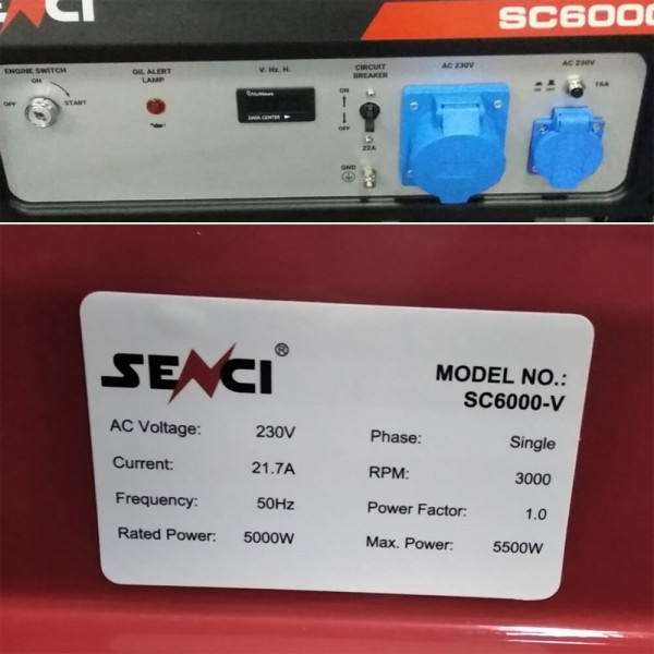 Бензиновий генератор Senci SC6000-V