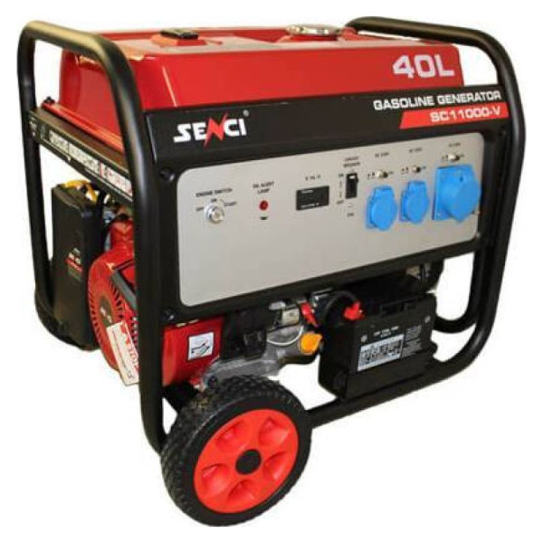 Бензиновий генератор Senci SC11000-V на колесах зі збільшеним баком