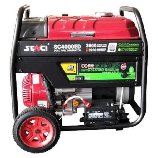Двопаливний генератор Senci SC4000ED (газ, бензин) на колесах
