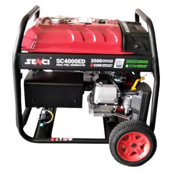 Двопаливний генератор Senci SC4000ED (газ, бензин) на колесах