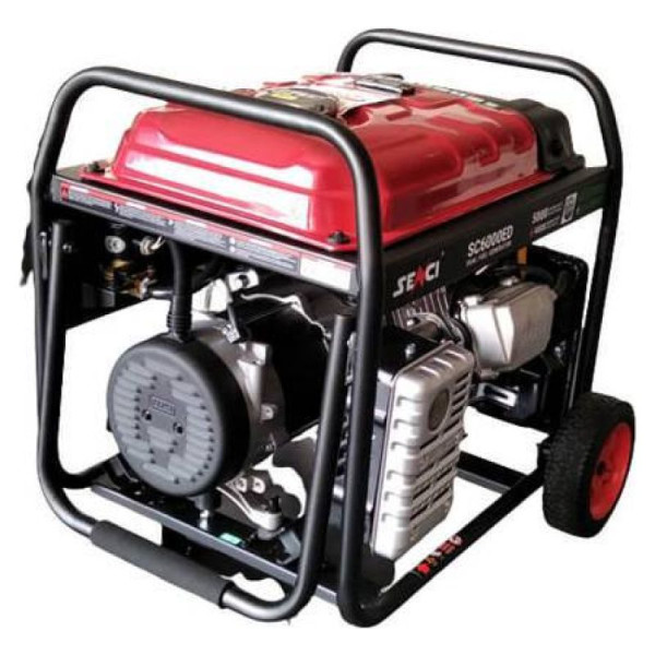 Двопаливний генератор Senci SC6000ED (газ, бензин) на колесах