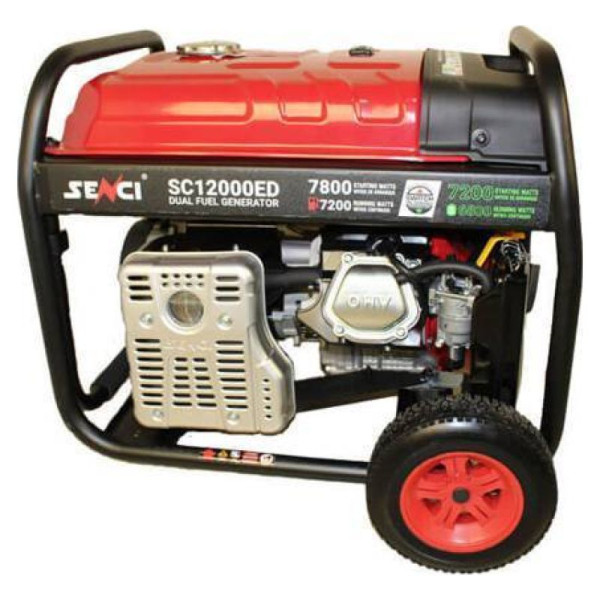Двопаливний генератор Senci SC12000ED (газ, бензин) на колесах