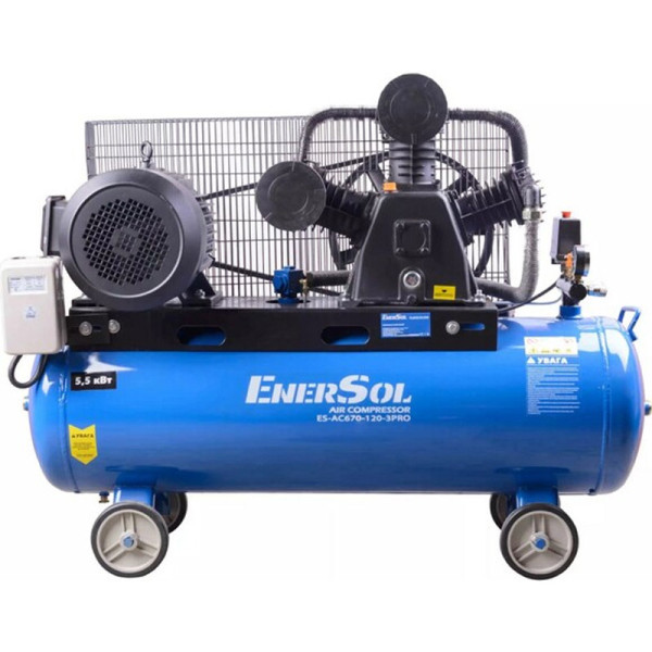 Компресор повітряний поршневий EnerSol ES-AC670-120-3PRO