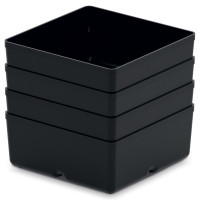 Набір Kistenberg Unite Box. 11x11x5,5 см - 4 шт чорних лотків