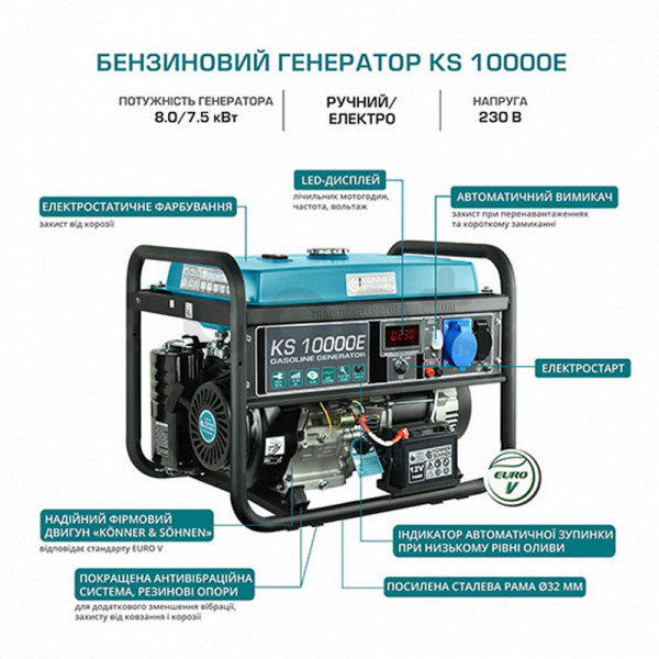Бензиновий Генератор Könner & Söhnen KS 10000E