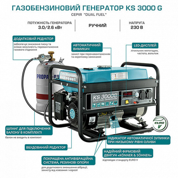 Газобензиновий генератор Könner & Söhnen KS 3000G
